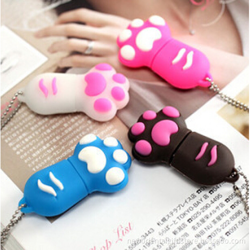 OEM Cartoon foot shape Soft pvc cute cartoon animal foot shap flash drive Adorable cartoon selling memory stick